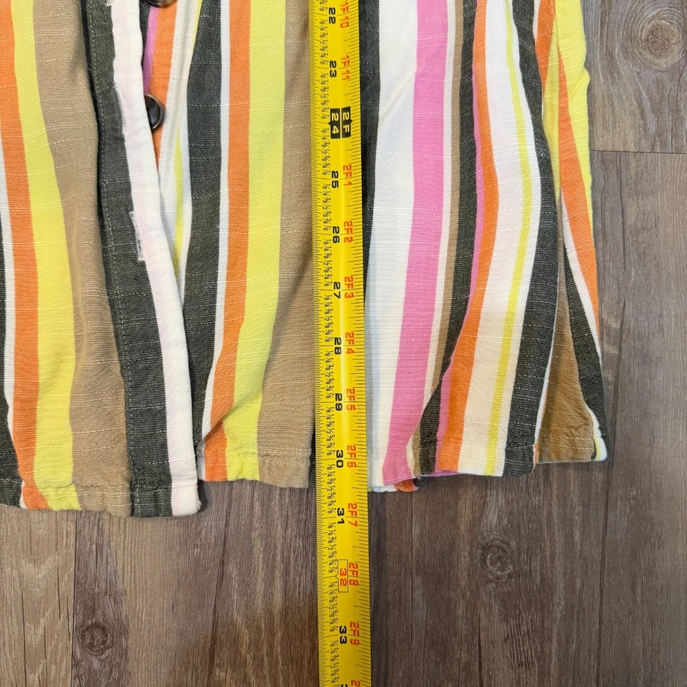 Loft Midi Dress Womens 00P Multi Striped Sleeveless Button Front V-Neck Pullover - Picture 9 of 9